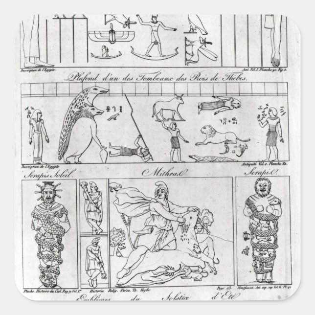 Sticker Carré Ancien Egyptien et persan (Devant)