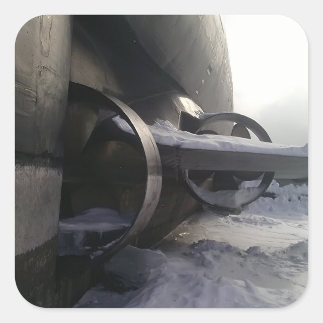 Sticker Carré Ancien sous-marin (Devant)