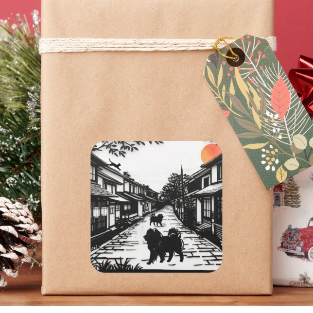 Sticker Carré ANCIENS BLANCHISSEURS Chow (Créateur téléchargé)