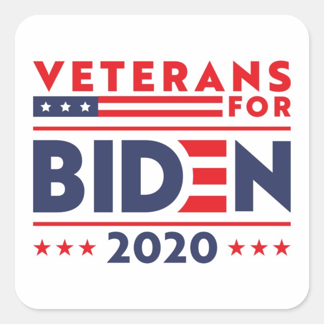 STICKER CARRÉ ANCIENS COMBATTANTS POUR BIDEN 2020 (Devant)