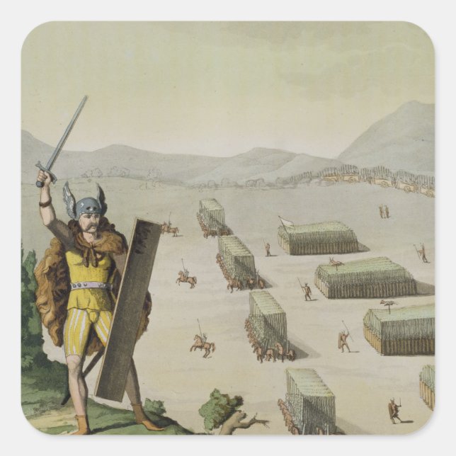 Sticker Carré Ancient Celts or Gauls in Battle, c.1800-18 (colou (Devant)