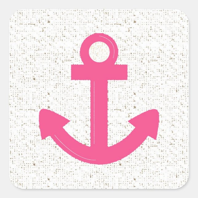 Sticker Carré Ancrage rose des ancres de bateau (Devant)