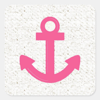Sticker Carré Ancrage rose des ancres de bateau