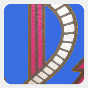 Sticker Carré Ancre rouge