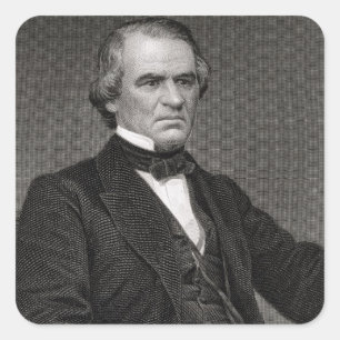 Sticker Carré Andrew Johnson, gravé d'une photographie par Thom