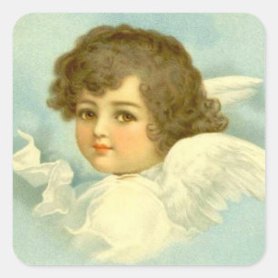 Sticker Carré Ange dans les nuages