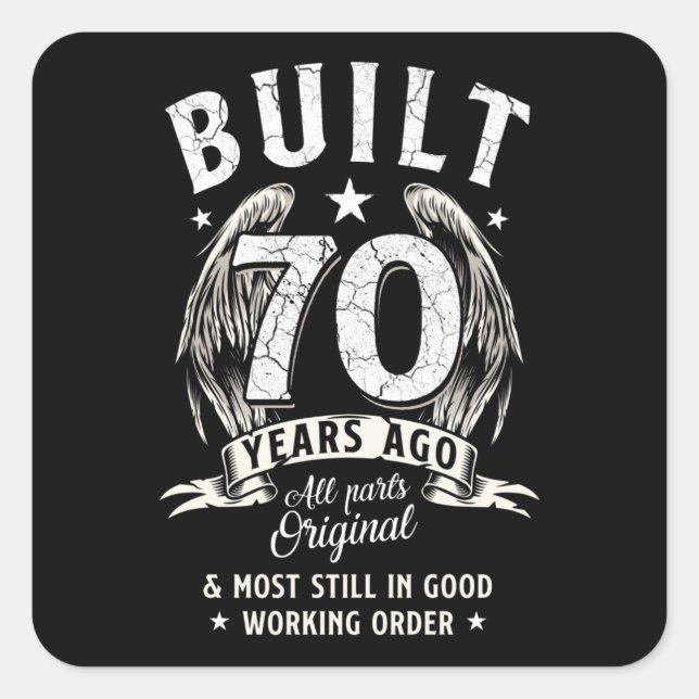Sticker Carré Ange du 70e anniversaire (Devant)