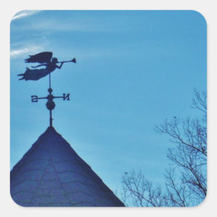 STICKER CARRÉ ANGEL BLOWING HORN