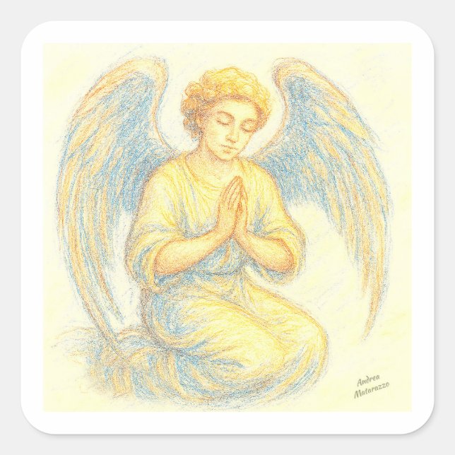 Sticker Carré Angel dans la prière (Devant)
