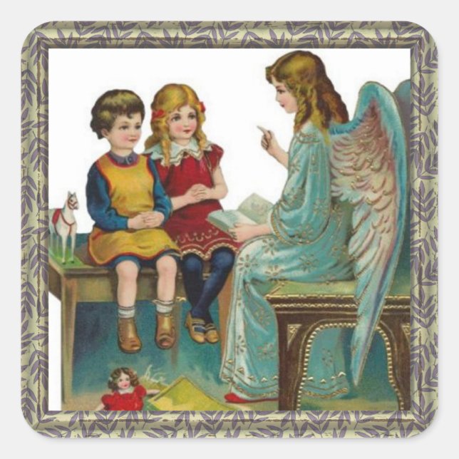 Sticker Carré Angel Enseigner aux enfants (Devant)