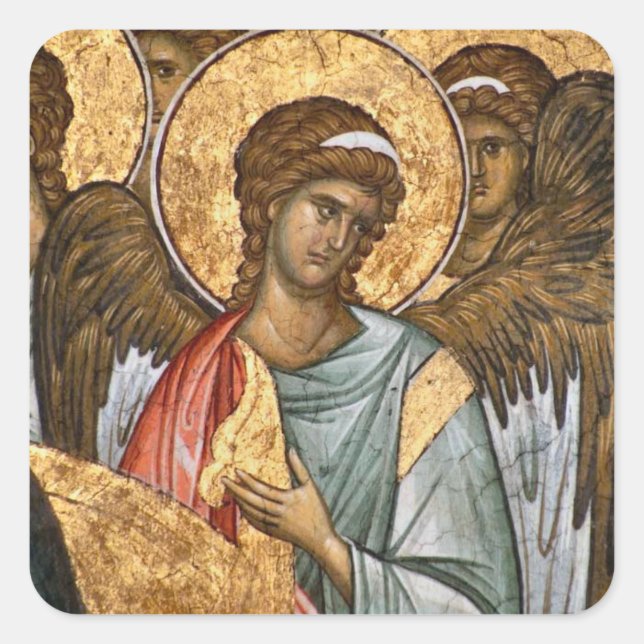 Sticker Carré Angel from the Great Deesis Orthodox Icon  (Devant)