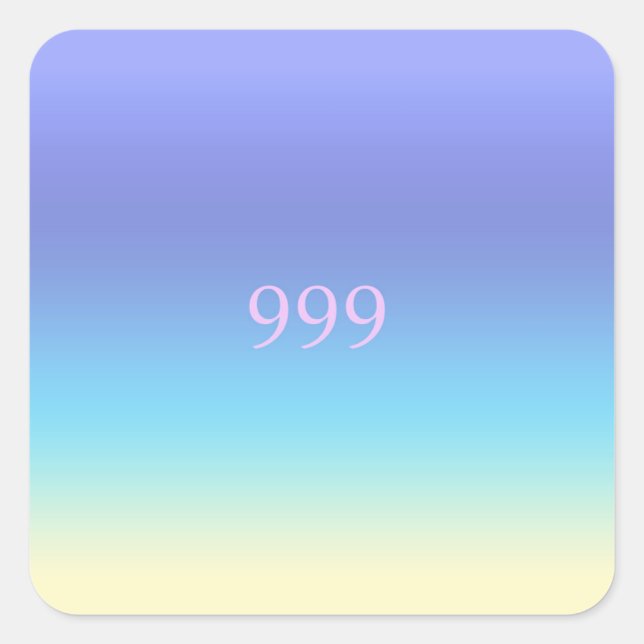 Sticker Carré Angel Numéro 999 (Devant)