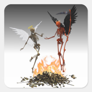 Sticker Carré Angel tombé Demon Devil Halloween