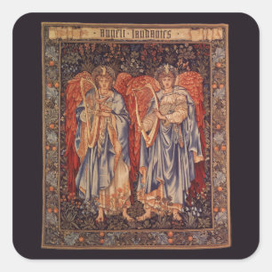 Sticker Carré Angeli Laudantes (Anges en adoration) de Burne-Jon
