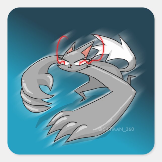 STICKER CARRÉ ANGER CAT (Devant)