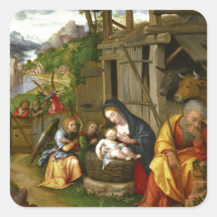 Sticker Carré Anges c1515 de nativité et d'enfant
