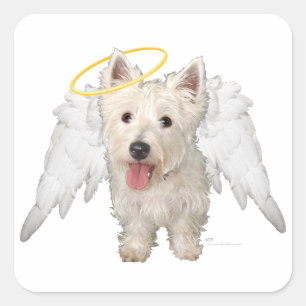 Sticker Carré Anges gardiens Westie