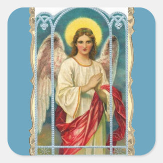 Sticker Carré Angle avec ruban rose