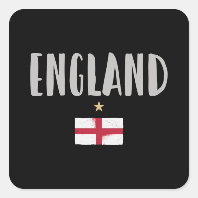 Sticker Carré Angleterre Fan Shirt Anglais Drapeau (Devant)