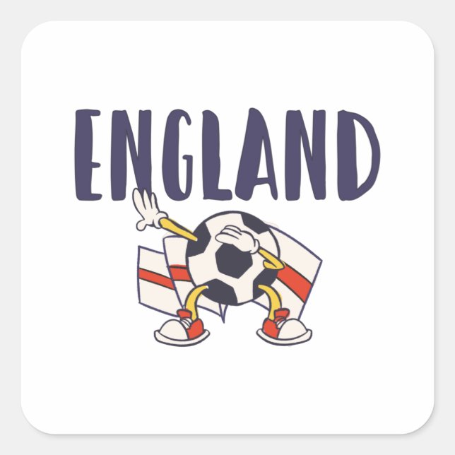 Sticker Carré Angleterre Fan Shirt Anglais Drapeau (Devant)