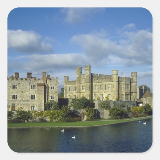 Sticker Carré Angleterre, Kent, Château de Leeds (Devant)