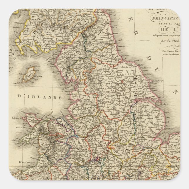 Sticker Carré Angleterre, Pays de Galles (Devant)