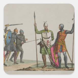 Sticker Carré Anglo-Saxon Warriors, plate 14 from 'The History o