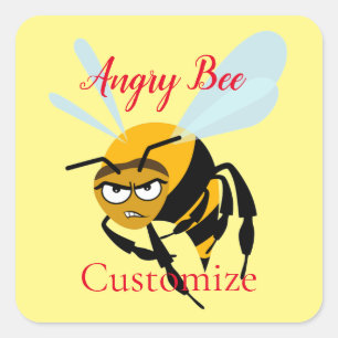 Sticker Carré Angry Bee Thunder_Cove