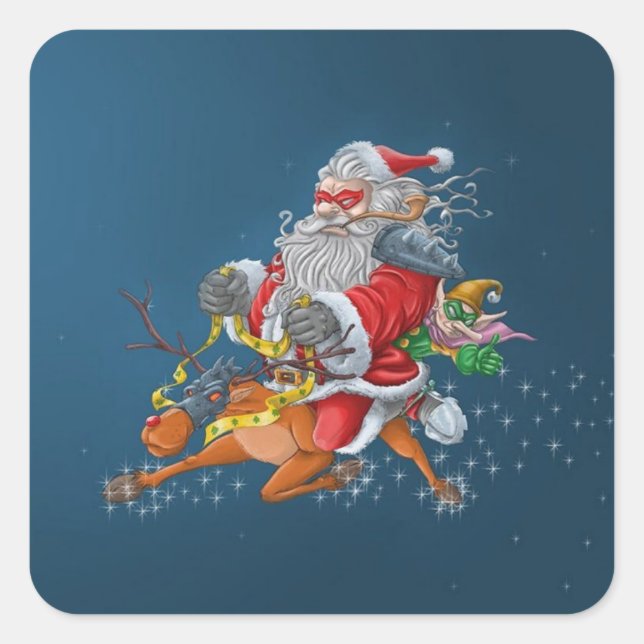 Sticker Carré Angry Santa Claus (Devant)
