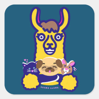 Sticker Carré Animal vétérinaire qui aime chien