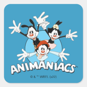Sticker Carré Animaniacs   Warner Siblings Armoiries grand graph