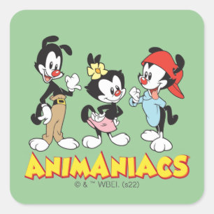 Sticker Carré Animaniacs   Yakko, Dot et Wakko debout