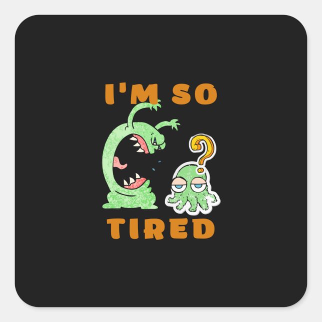 Sticker Carré Animaux amusants Sarcastique mignonne (Devant)