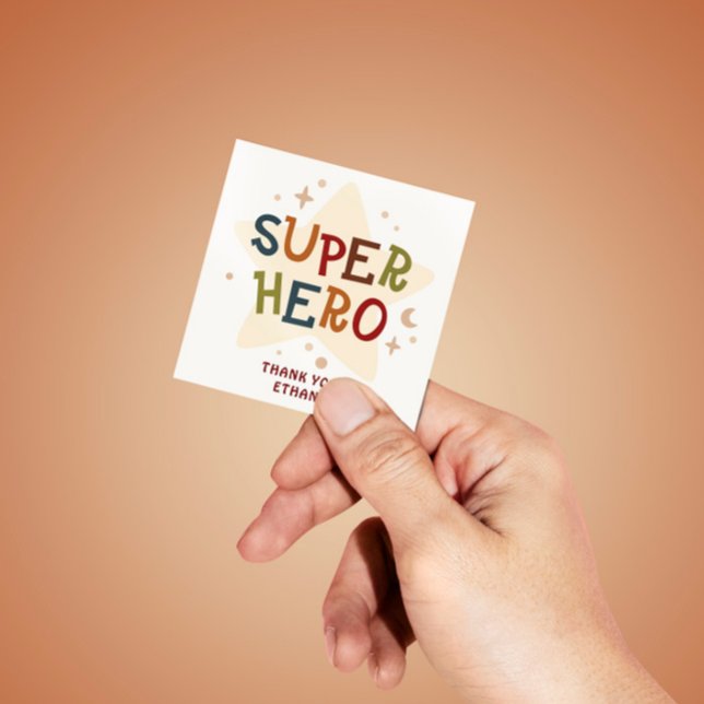 Sticker Carré Animaux de fête mignons de super-héros pour l'anni (Créateur téléchargé)