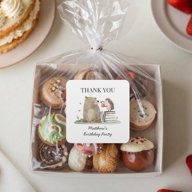 Sticker Carré Animaux de la Forêt de Conte de Fées d'Anniversair (Créateur téléchargé)