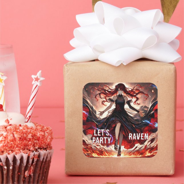 Sticker Carré Anime Command the Flames, Embrace the Storm Custom (Fête)