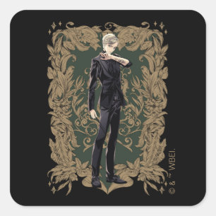 Sticker Carré Anime Draco Malfoy Cadre Orné