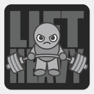 Sticker Carré Anime Kawaii - Motivation de l'entraînement