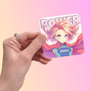 Sticker Carré Anime mignonne