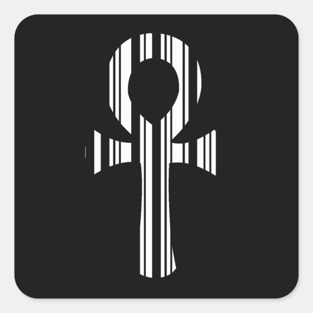 Sticker Carré ANKH SYMBOLE CODE BARRE Ankhs Code barre Motif de  (Devant)