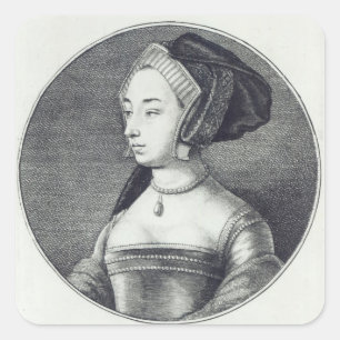 Sticker Carré Anne Boleyn, gravée par Wenceslaus Hollar, 1649