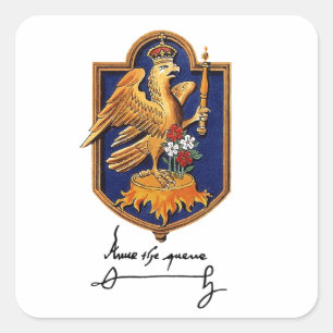 Sticker Carré Anne Boleyn Signature et armoiries