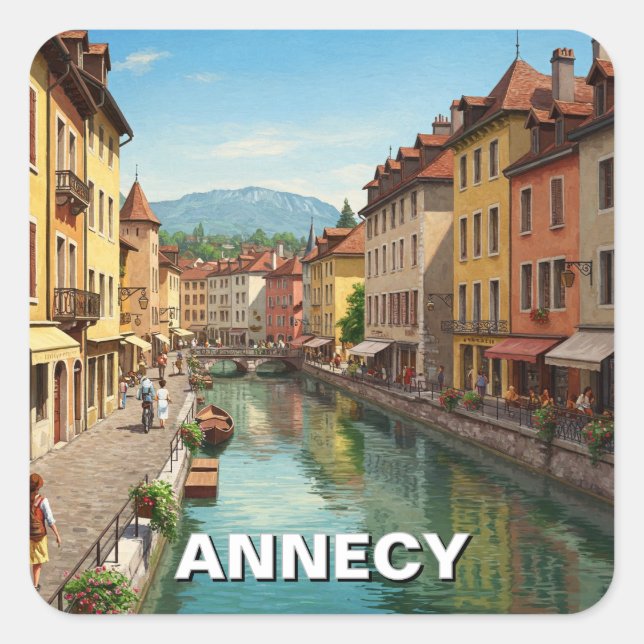 Sticker Carré Annecy France (Devant)