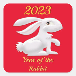 Sticker Carré Année du lapin