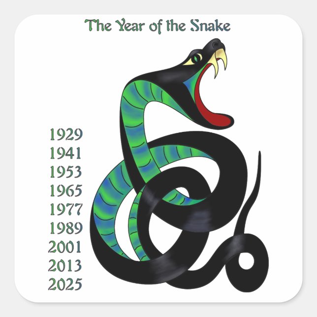 Sticker Carré Année du serpent (Devant)