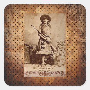 Sticker Carré Annie Oakley Sepia