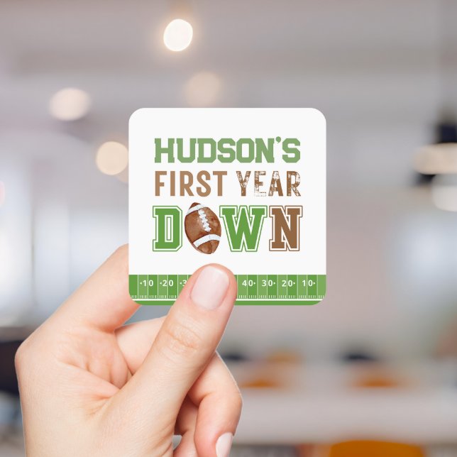 Sticker Carré Anniversaire 1 an de Football First Year Down (Créateur téléchargé)