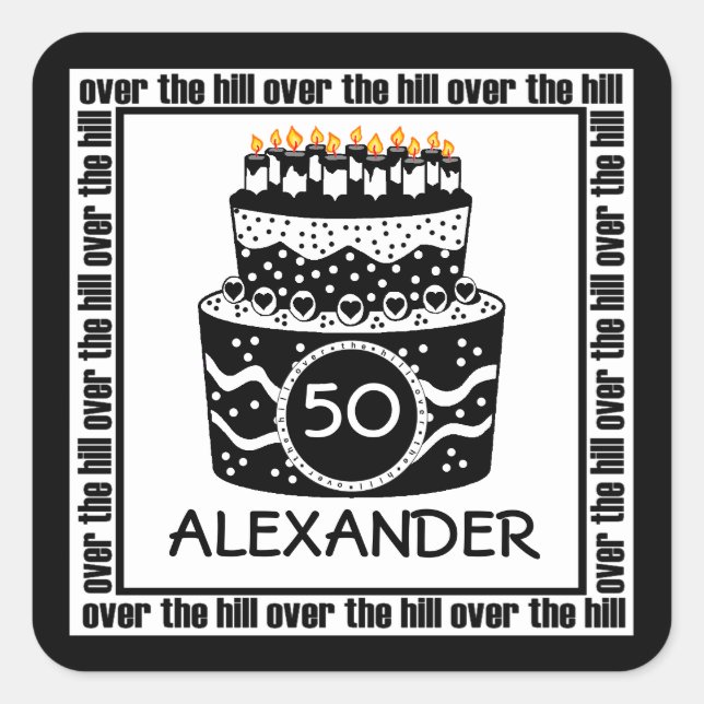 Sticker Carré Anniversaire Au-Dessus De La Colline (Devant)