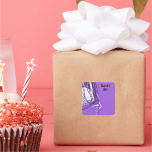 Sticker Carré Anniversaire Bold Purple Net & Volleyball