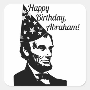 Sticker Carré Anniversaire d'Abraham Lincoln